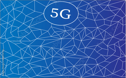 5G Wireless connection. World connection. isolated on blue. New ultra-fast networks with millimeter waves, massive MIMO