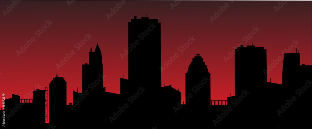 The silhouette of the city. Urban vector background.