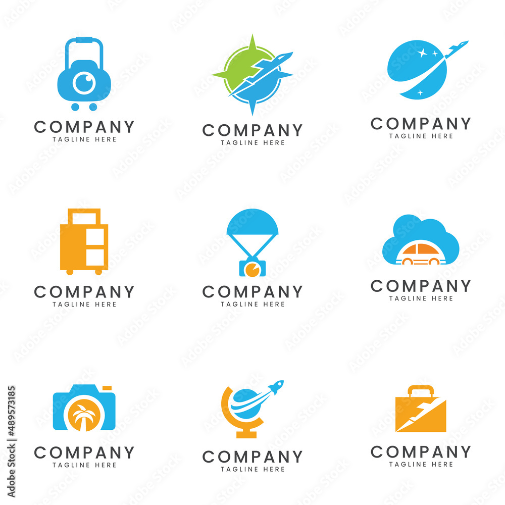Set of travel and transport business logo icon design for multipurpose company Set of travel and transport business logo icon design for multipurpose company