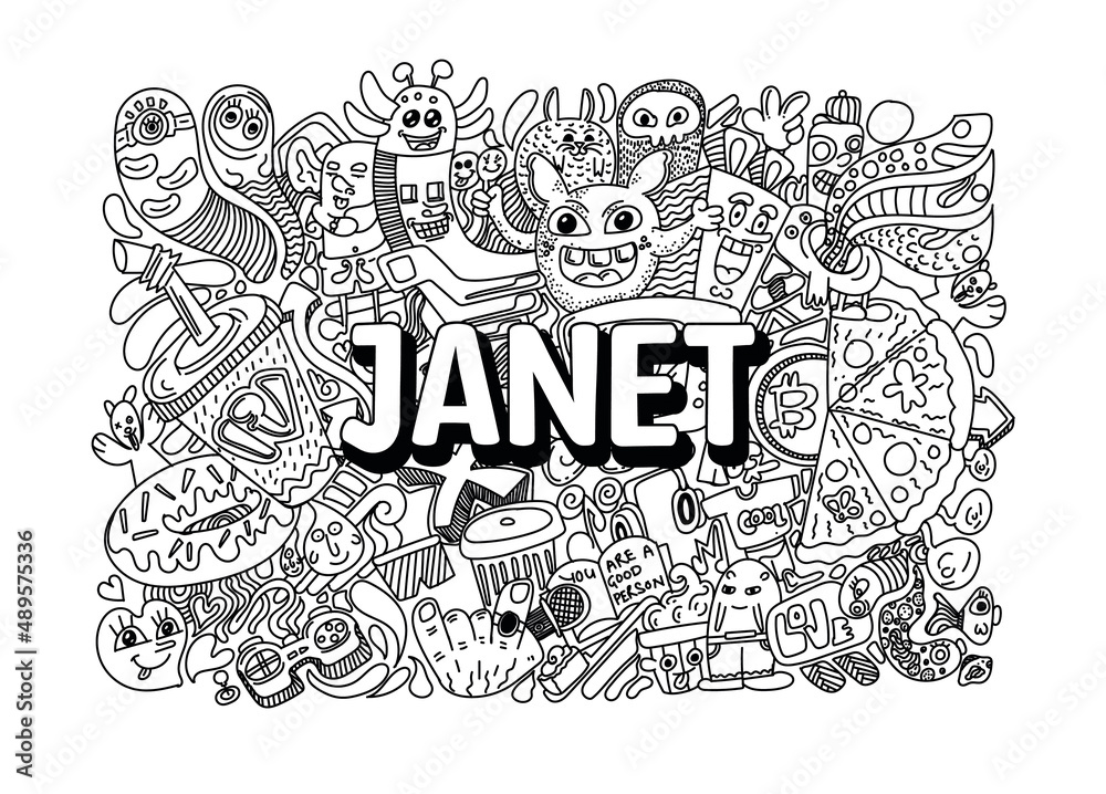 Janet #name doodle art