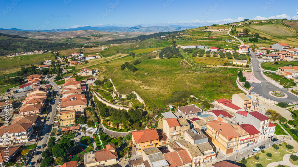 Aerial View of Raddusa, Catania, Sicily, Italy, Europe