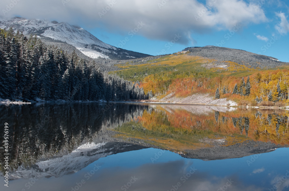 autumn in the San Juan mountains of Colorado reflection in water