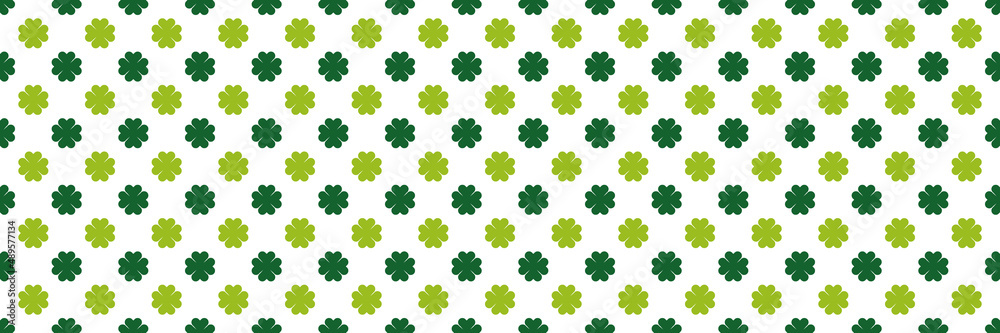 dark and light green clovers, st. patrick's day or spring wide vector seamless pattern dark and light green clovers, st. patrick's day or spring wide vector seamless pattern