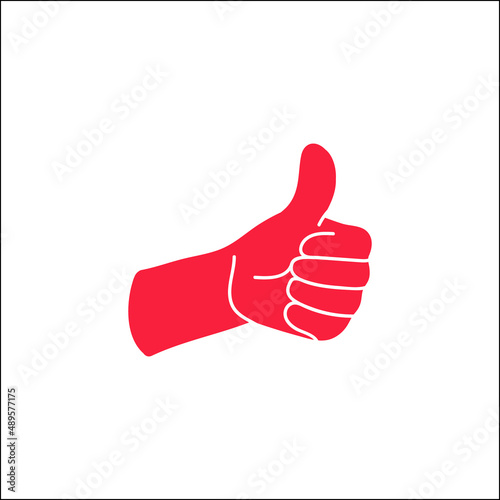 The thumb is raised up. EPS-10. Vector illustration.