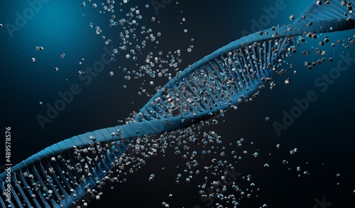 Fotografie 3d render Helix complementary strand of DNA of RNA