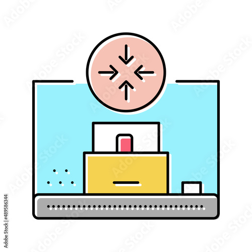 compression pharmaceutical production color icon vector illustration