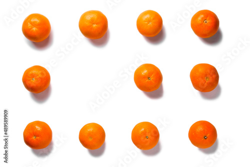 eleven oranges on a white background, isolated