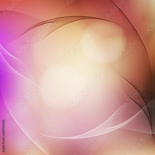 carte ou bandeau représentant un fond avec des ronds en effet bokeh et des nuances de couleur allant du rose, mauve, beige, marron avec des des rubans ondulant de couleur marron et blanc