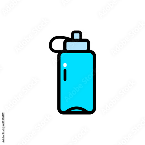 Gym water bottle icon. Flat Gym water bottle vector icon