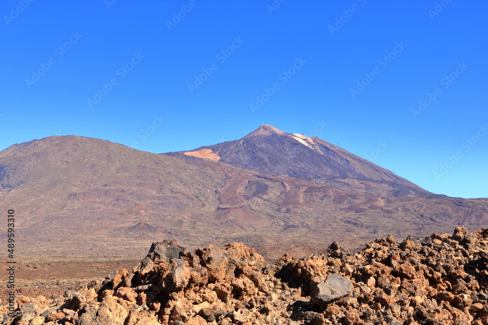 Panorama view on island of Tenerife to the volcano Pico del Teide Panorama view on island of Tenerife to the volcano Pico del Teide