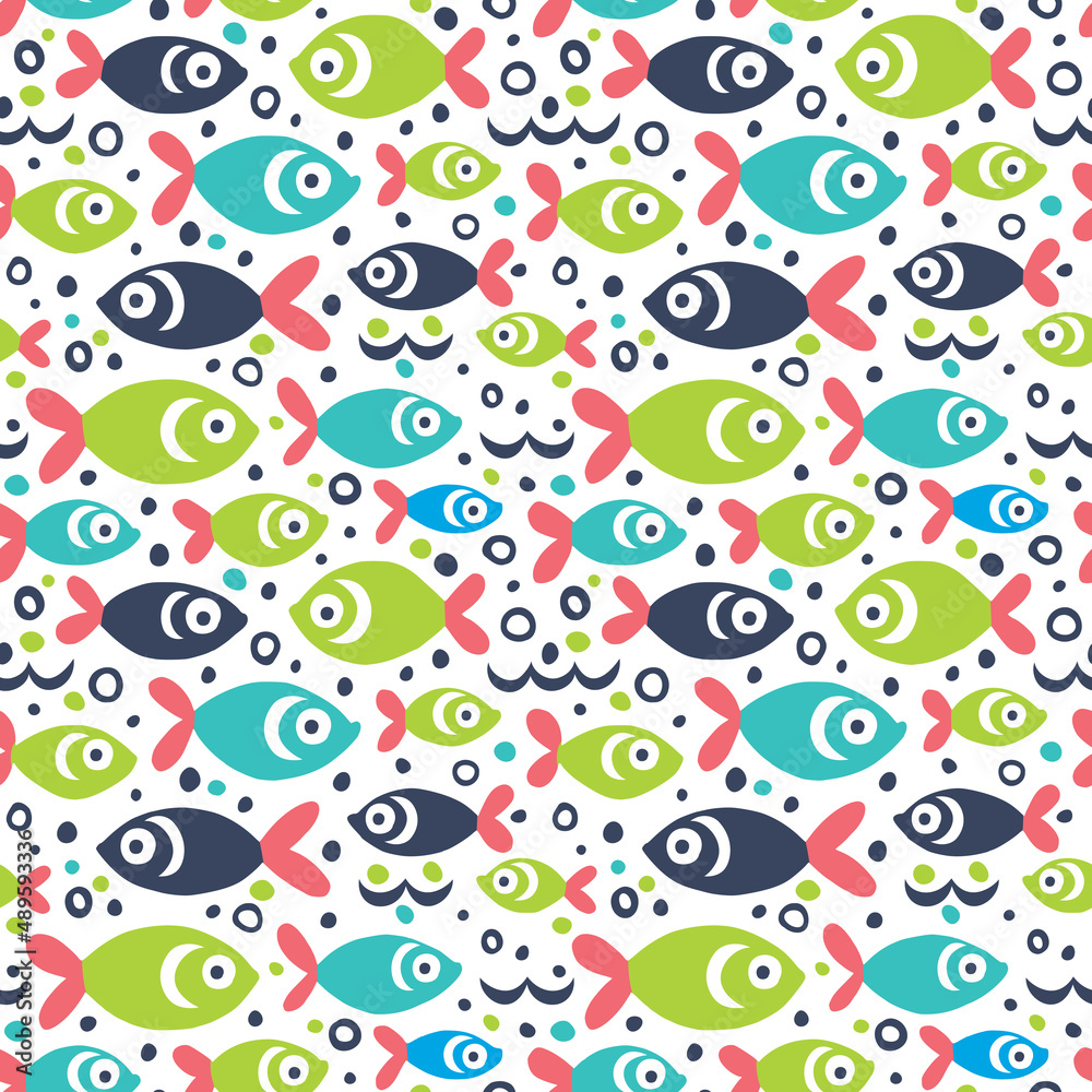 Seamless pattern with fishes. Seamless pattern with fishes.