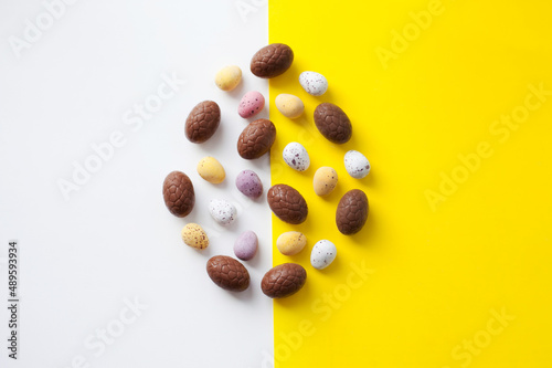 Canvas Print Easter colorful flat lay