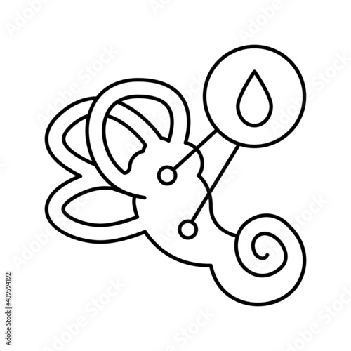 menieres symptom line icon vector illustration
