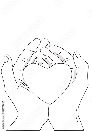 heart in hands serce na dłoni szkic drawing