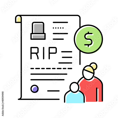 loss of breadwinner allowance color icon vector illustration