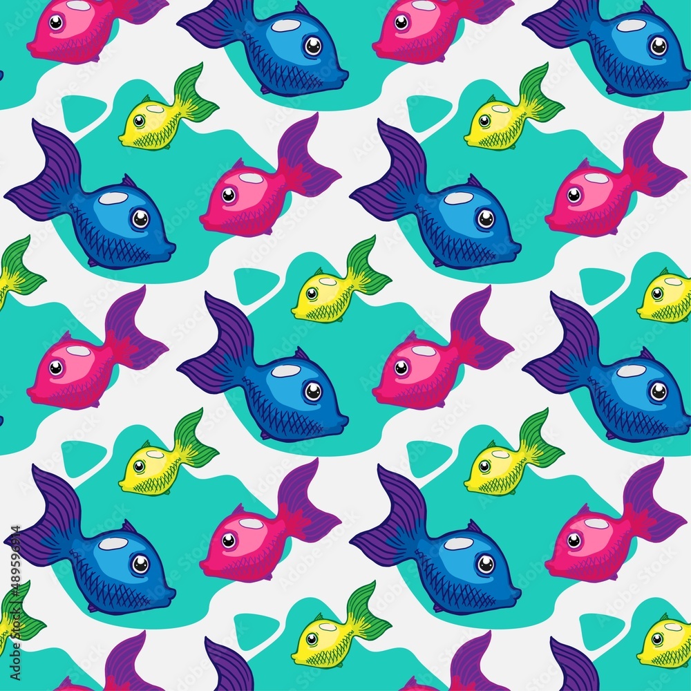 little fish vector seamless pattern little fish vector seamless pattern