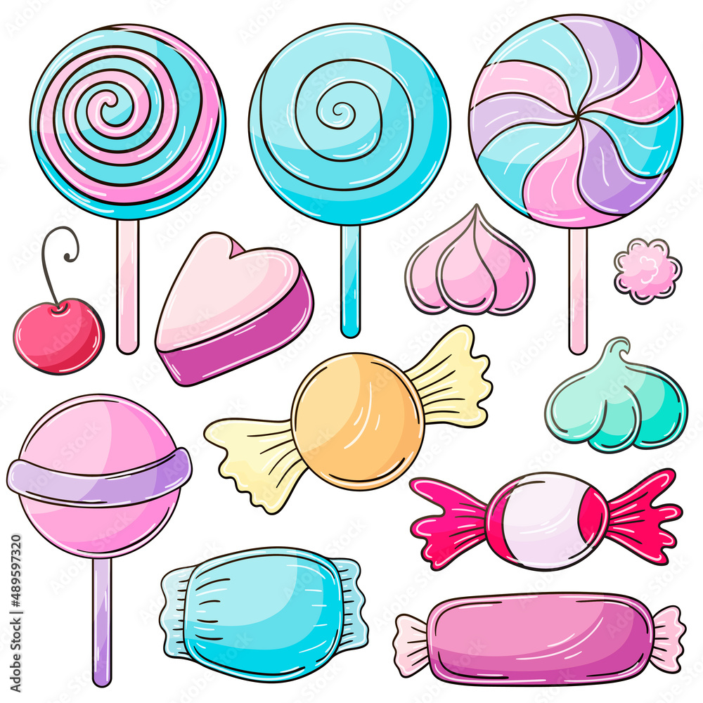 Illustration in hand draw style. Sweet dessert, graphic element for design