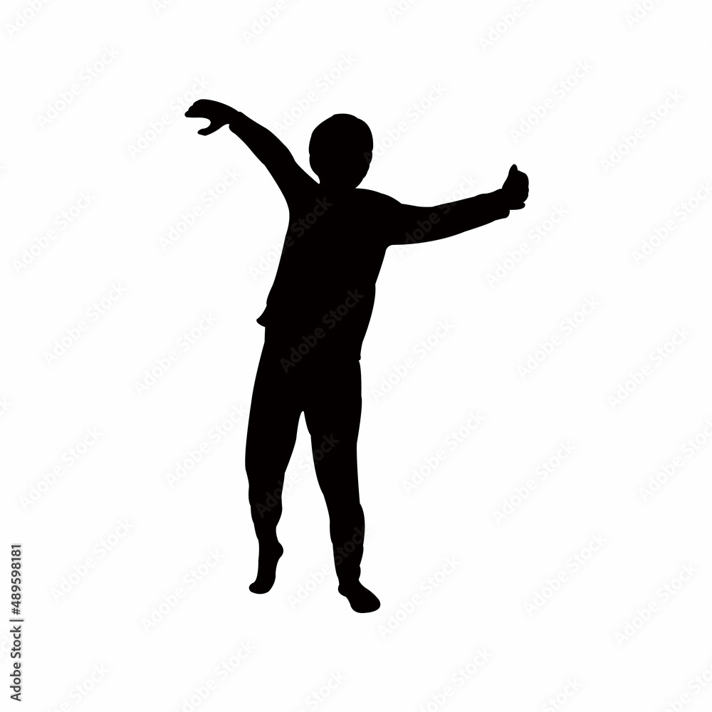 a boy body silhouette vector