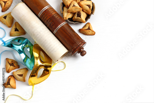 The Scroll of Esther and Purim Festival objects photo