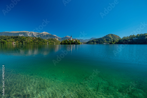 lake and mountains, Bled. Slovenia 