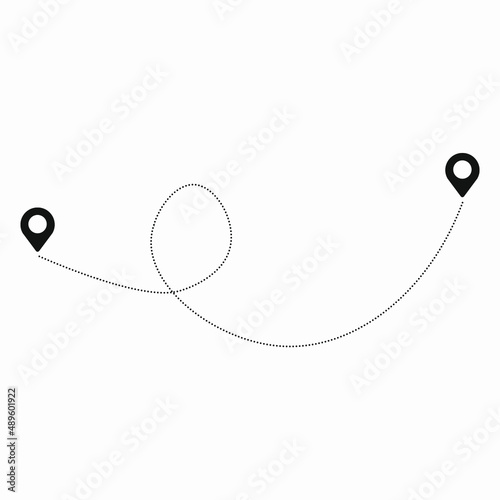 Route Location Icons, Vector Illustration Isolated