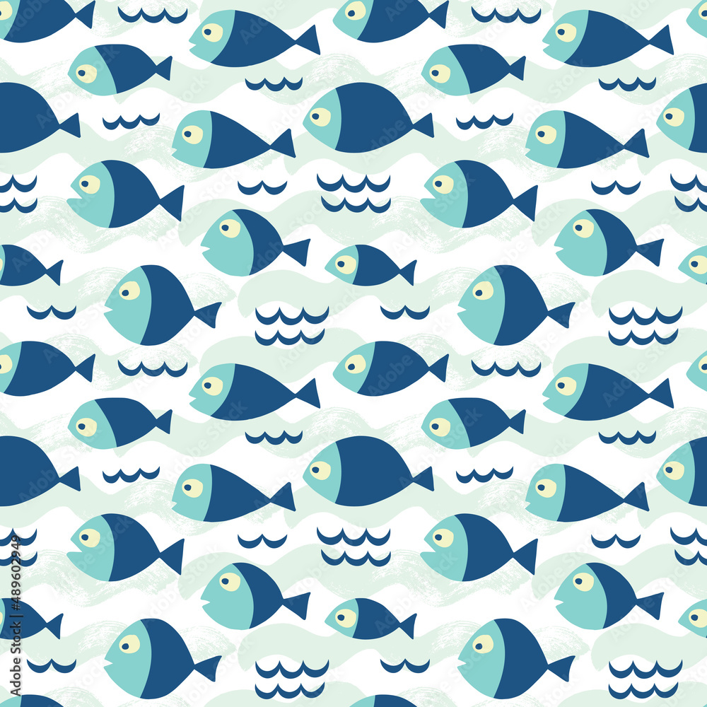 Seamless pattern with fishes. Seamless pattern with fishes.