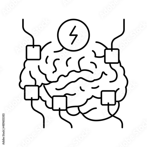 functional neurosurgery line icon vector illustration