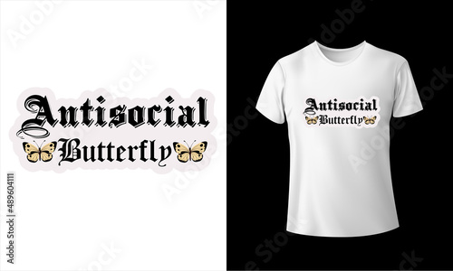 Antisocial Butterfly T-shirt Design