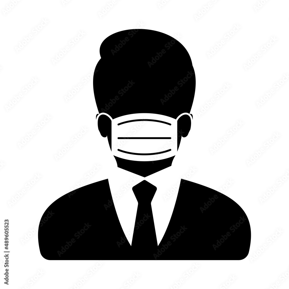 Man in face mask icon