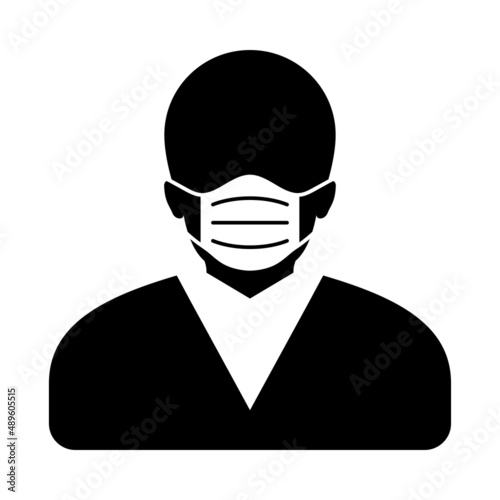 Man in face mask icon