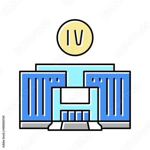 four year college color icon vector illustration