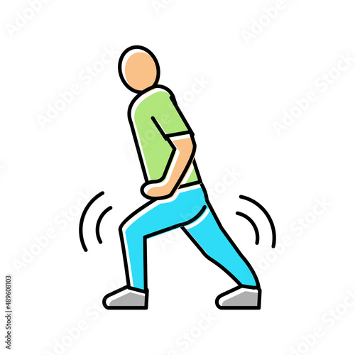pain when walking flat feet color icon vector illustration