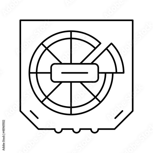 pizza box line icon vector illustration