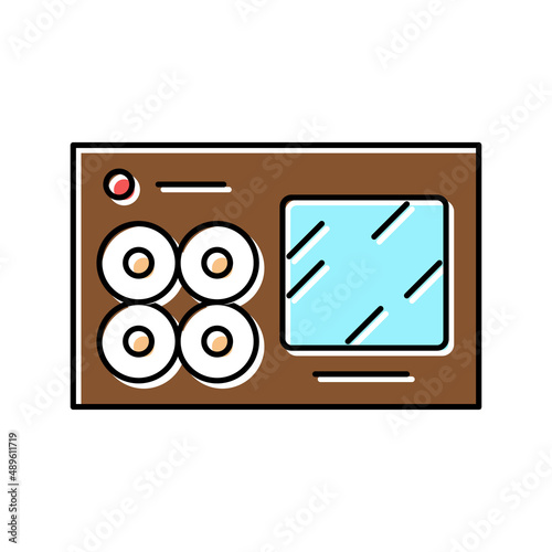 sushi box color icon vector illustration