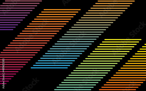 Abstract Modern Background with Memphis Lines Element and Rainbow Colorul Gradient Color