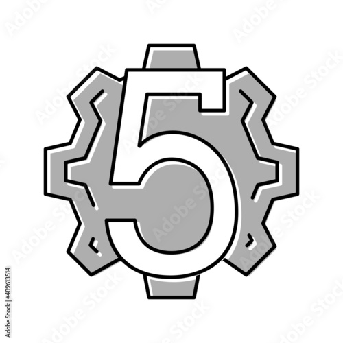 fifth number color icon vector illustration
