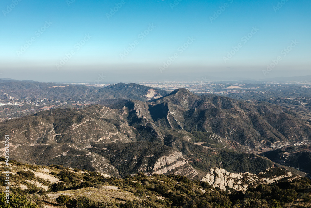 Mountains close to Barcelona, Spain. View from Montserrat.