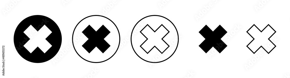 Close icons set. Delete sign and symbol. cross sign Close icons set. Delete sign and symbol. cross sign
