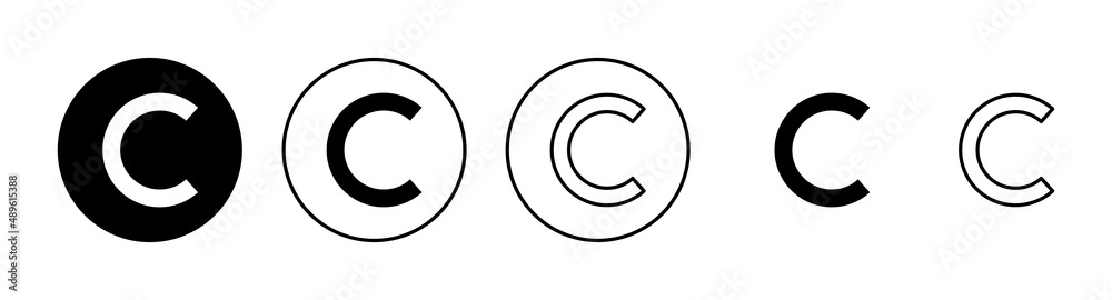 Copyright icons set. copyright sign and symbol