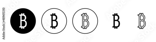 Bitcoin icons set. bitcoin sign and symbol. payment symbol. cryptocurrency logo