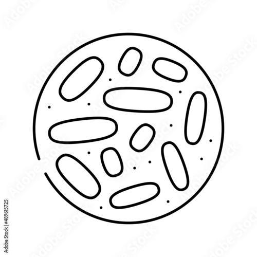 lactobacillus probiotics line icon vector illustration