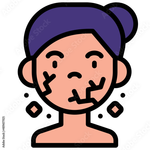 dry skin filled outline icon