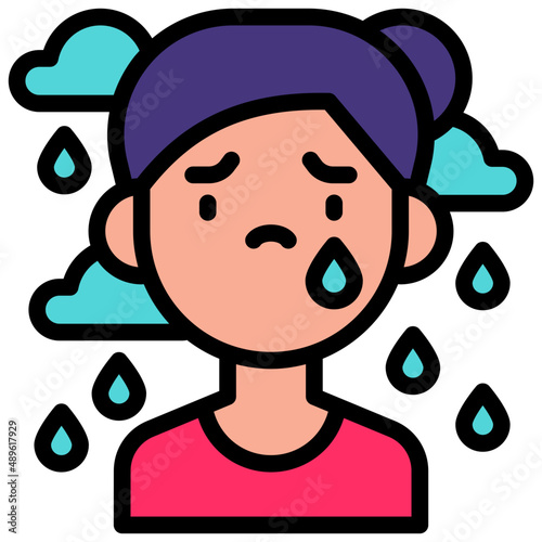 depression filled outline icon