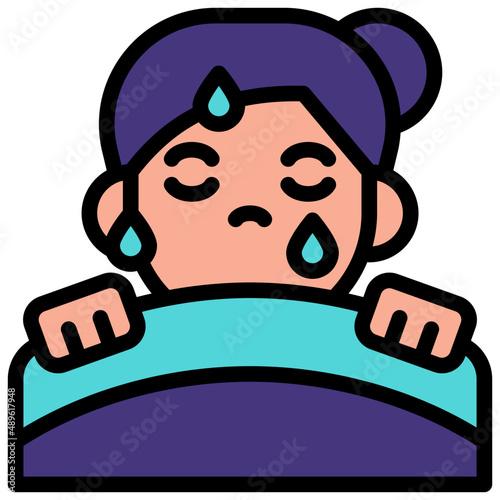 night sweats filled outline icon