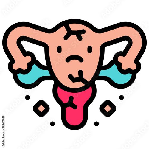vaginal dryness filled outline icon