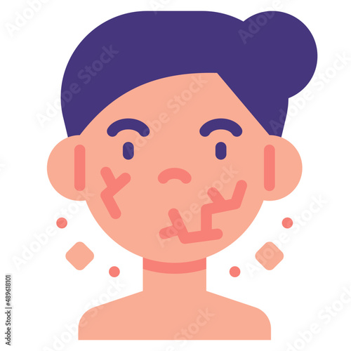 dry skin flat icon