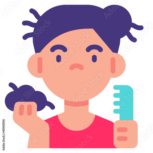 hair loss flat icon