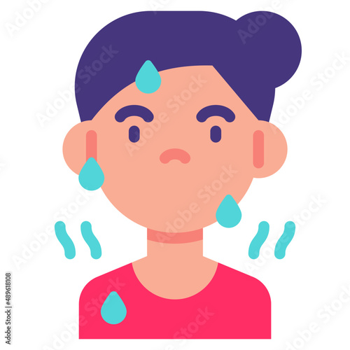 hot flashes flat icon