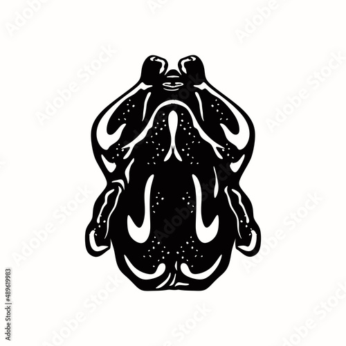 carcass chicken meat logo, silhouette of healthy hen meat vector illustration