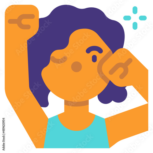 wake up flat icon